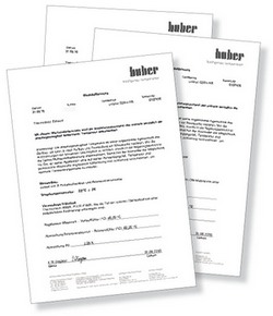 Factory calibration certificate - Absolute accuracy